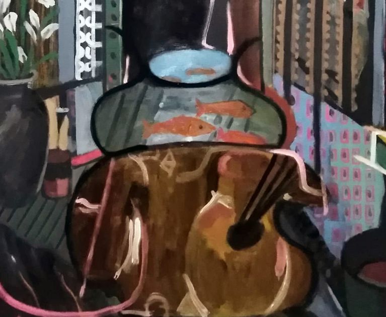 Studio with Palette and Goldfish