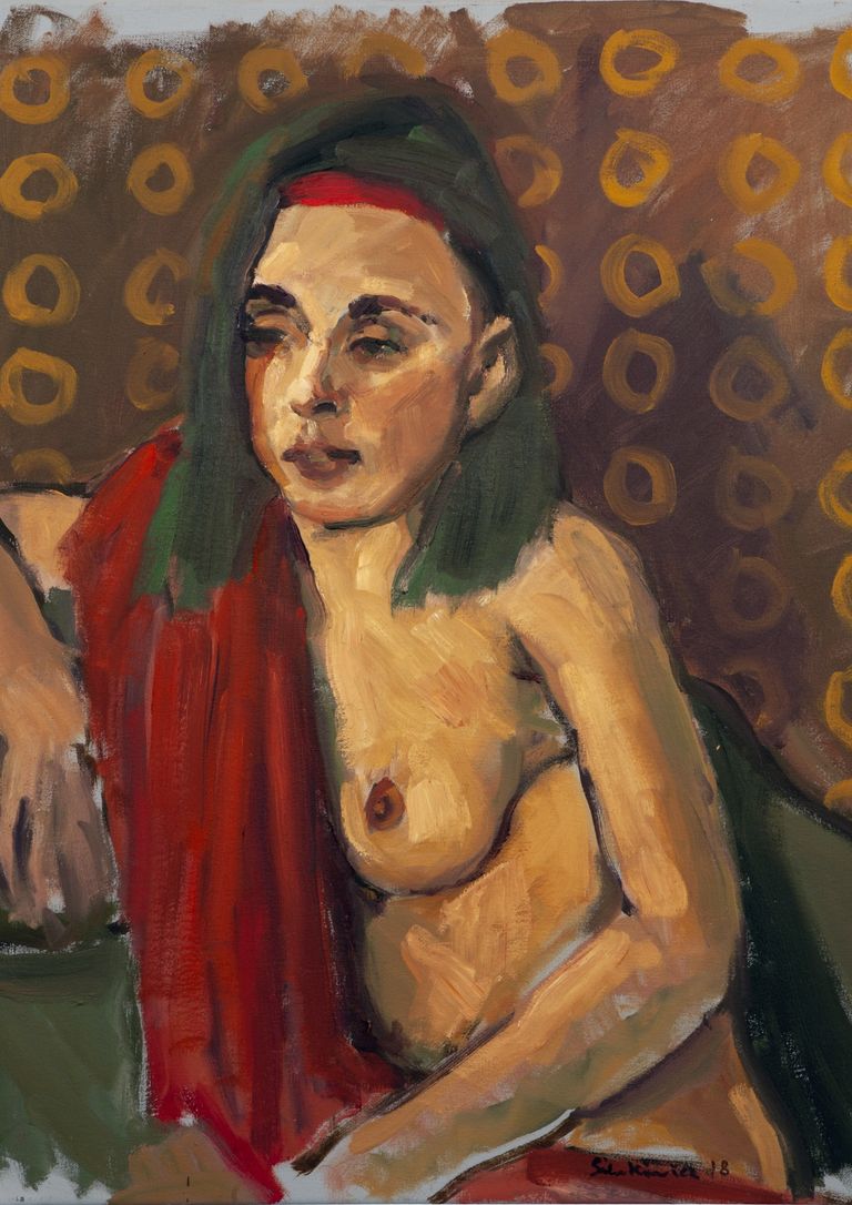 Oil Painting by Contemporarty Artist Marek Sienkiewicz  Becky c 2018. Oil on canvas 80 x 65 cm