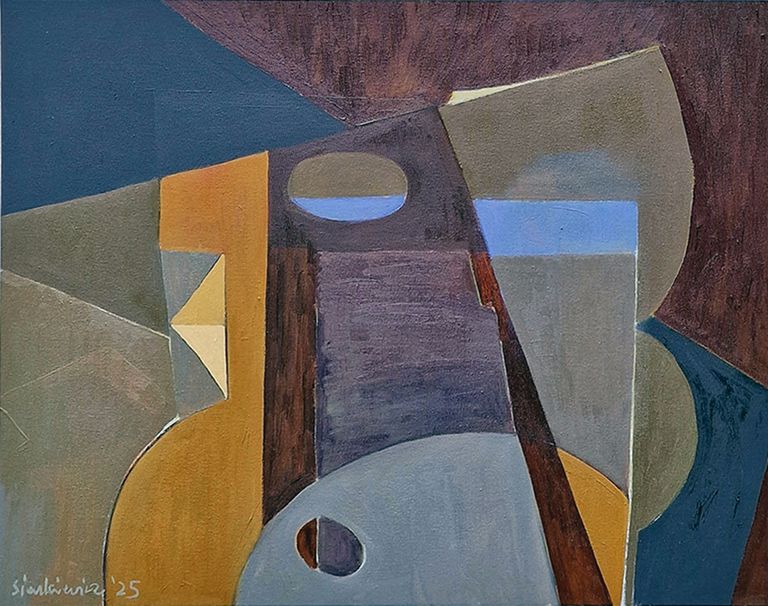 Oil Painting by Artist Marek Sienkiewicz . Oil on Canvas . Interior with Goldfish Bowl