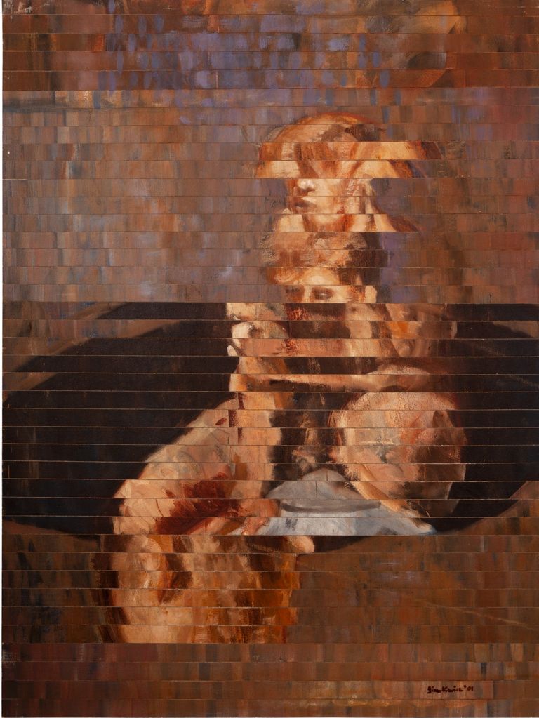Oil Painting by Marek Sienkiewicz. Study for a Figure 2001 Oil on canvas laid on board 118 x 86.5 cm