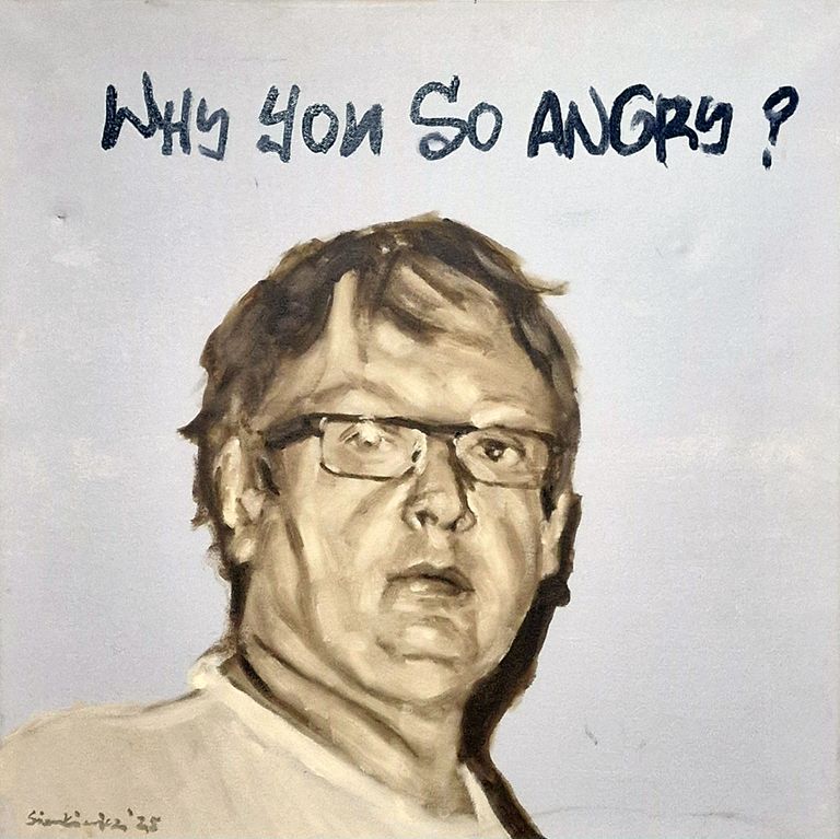 Oil Painting by Artist Marek Sienkiewicz . Oil on Canvas . Interior with Goldfish Bowl